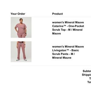 NWT Figs mineral mauve scrub set medium